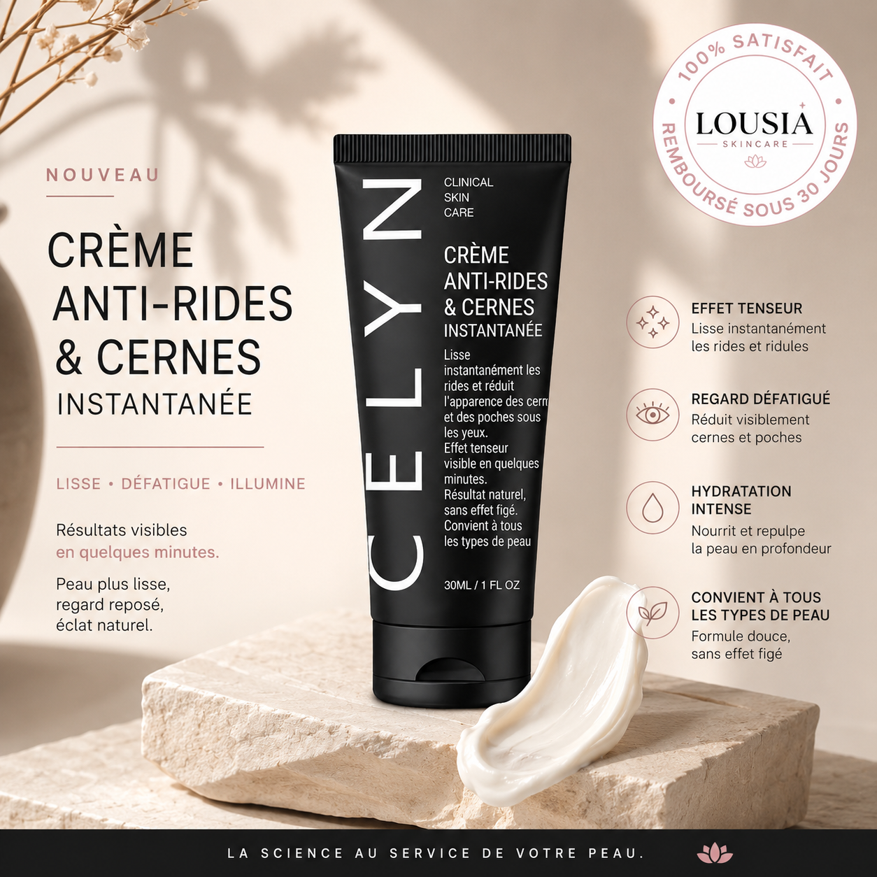 Crème Anti-Rides & Cernes Instantanée CELYN
