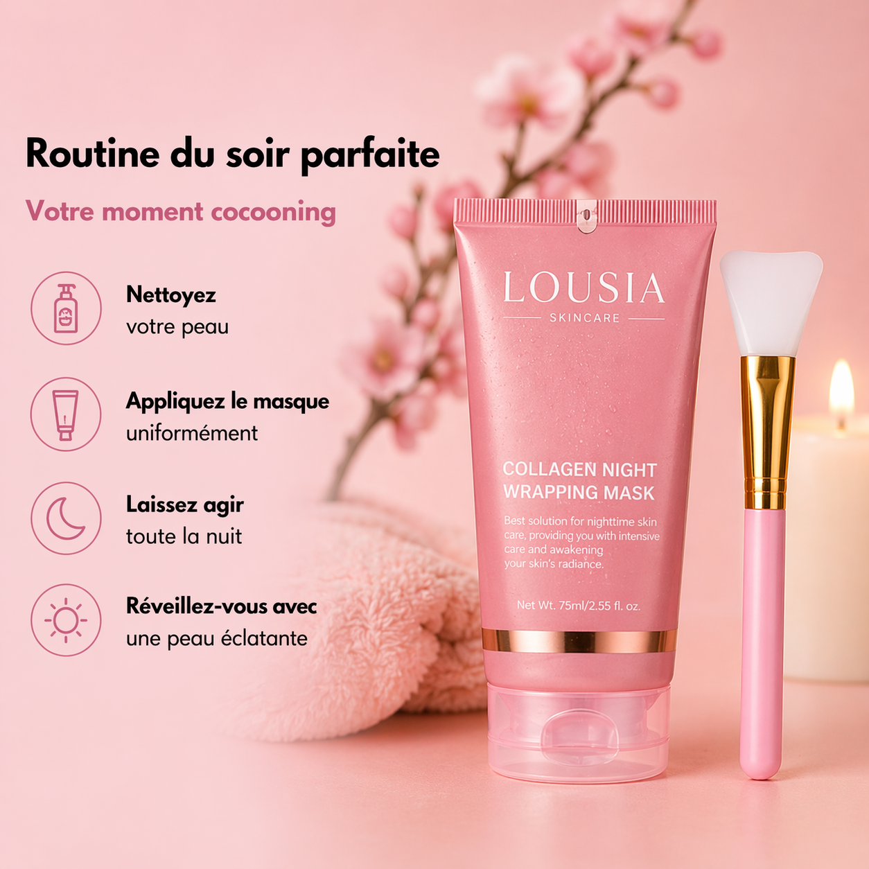 Masque de nuit au collagène + Pinceau